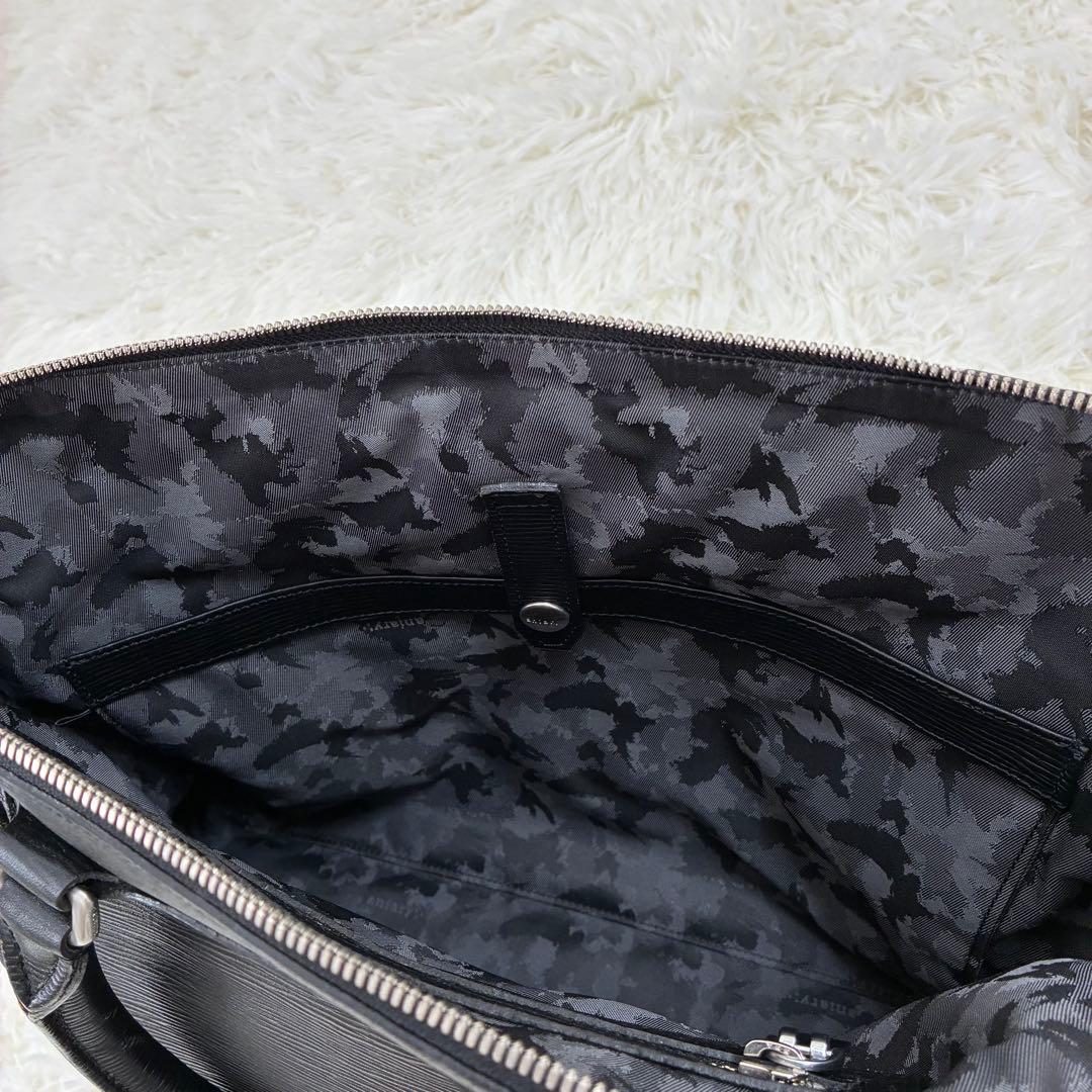 aniary アニアリ　ビジネスバッグ　ブリーフケース　レザー　ブラック　黒