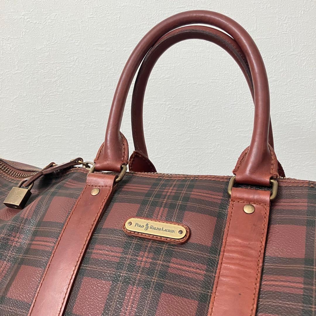 希少カラー✨ポロ ラルフローレン ボストンバッグ 2way 赤　PVC 旅行