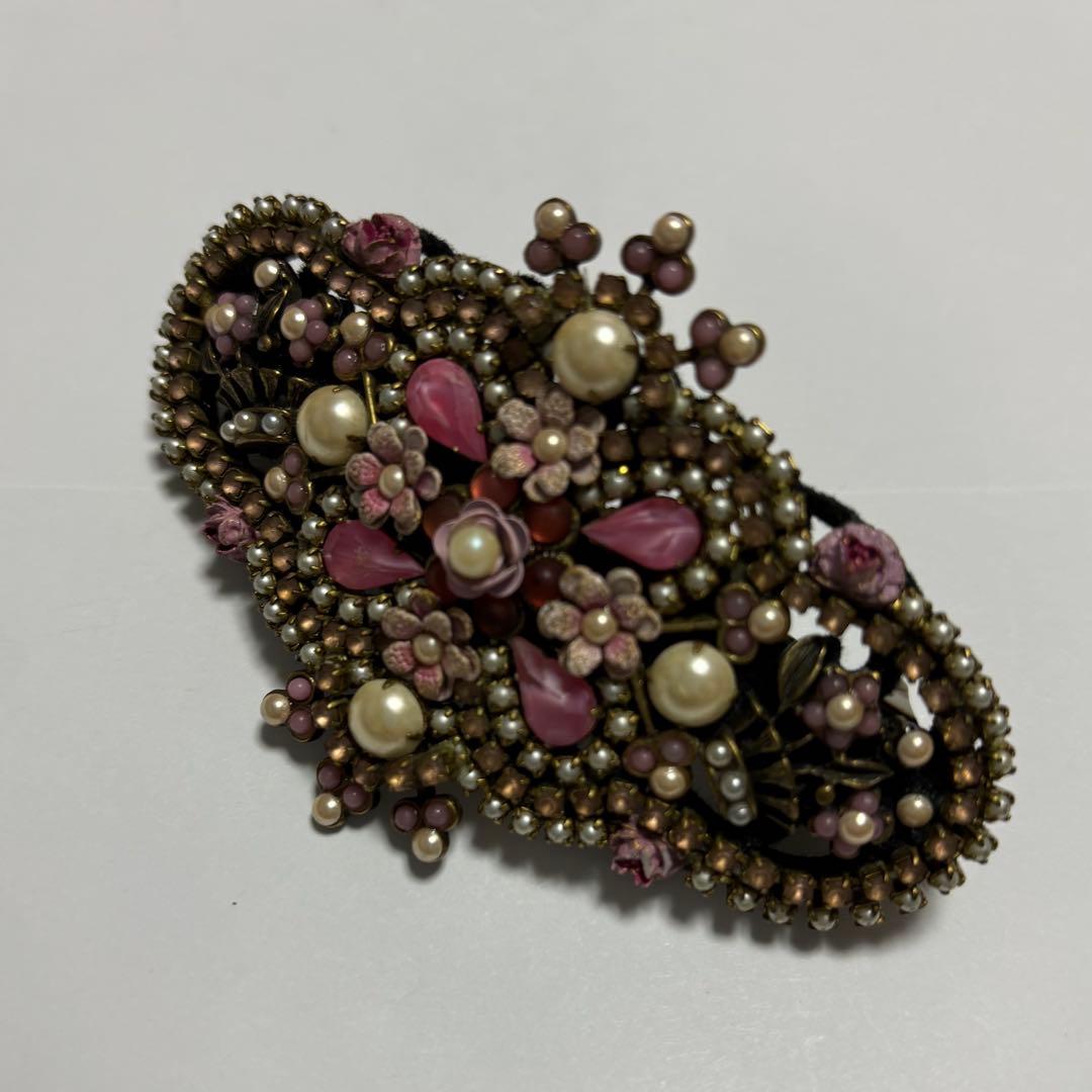 美品☆ ミハエルネグリンのローズ付きピンクスリガラスガーデンバレッタ