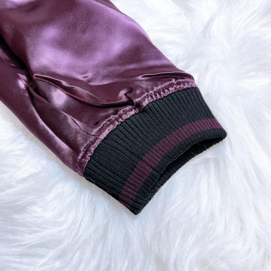 絡繰魂 　枝垂れ桜に九尾の狐 刺繍 和柄 スカジャン　リバーシブル　スーベニア