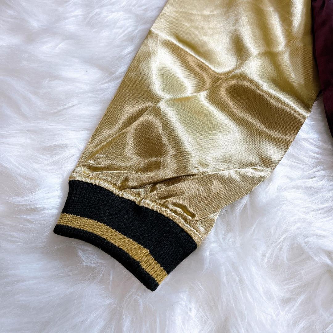 絡繰魂 　枝垂れ桜に九尾の狐 刺繍 和柄 スカジャン　リバーシブル　スーベニア