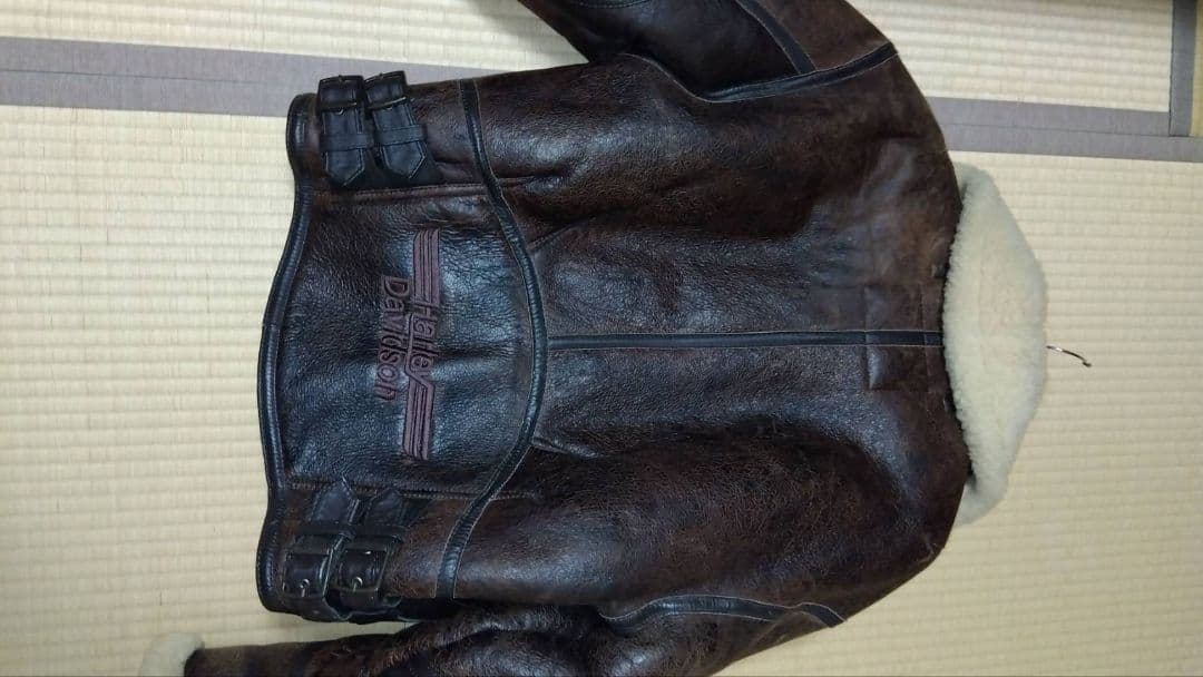 【Hurley Davidson】ムートンボア　レザージャケット　ブラウンL