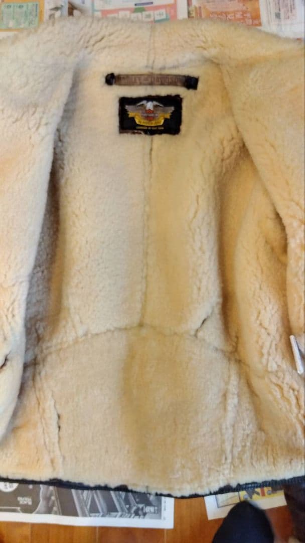 【Hurley Davidson】ムートンボア　レザージャケット　ブラウンL