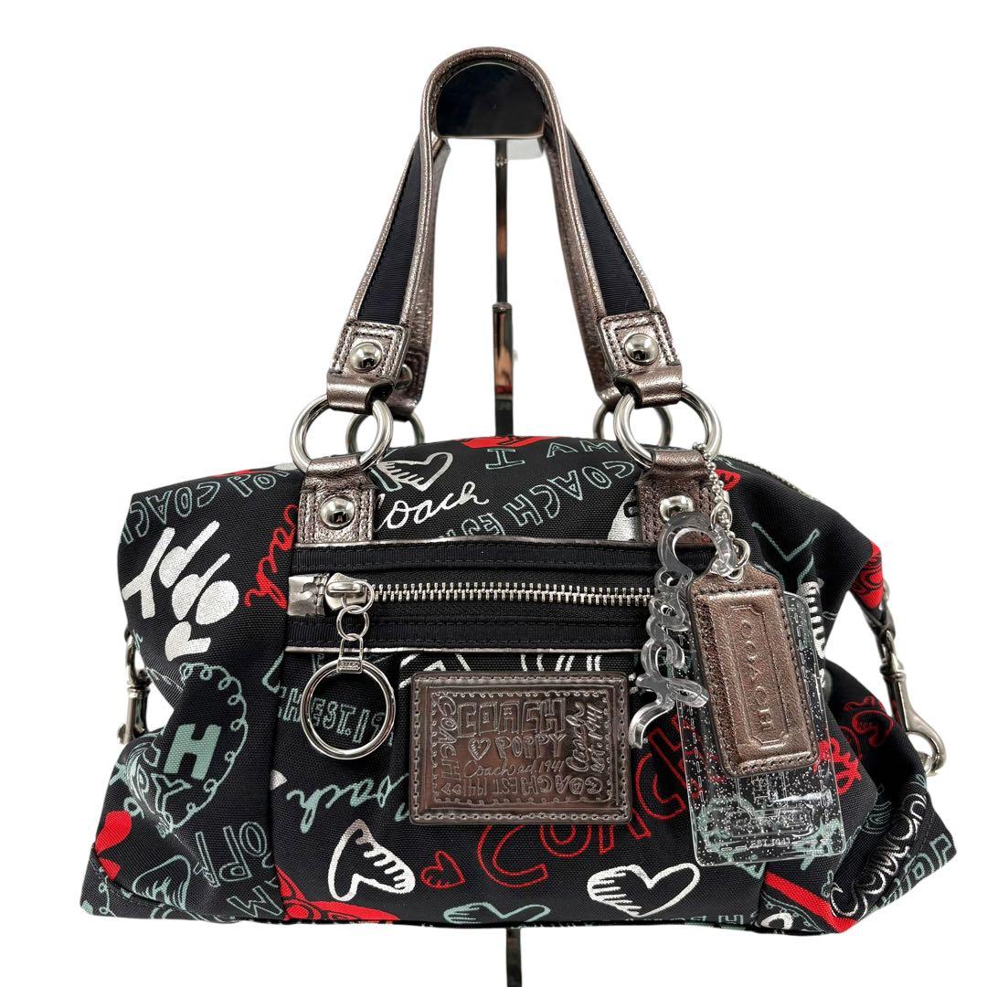 バッグ 00s y2k coach boston bag poppy navy 2way