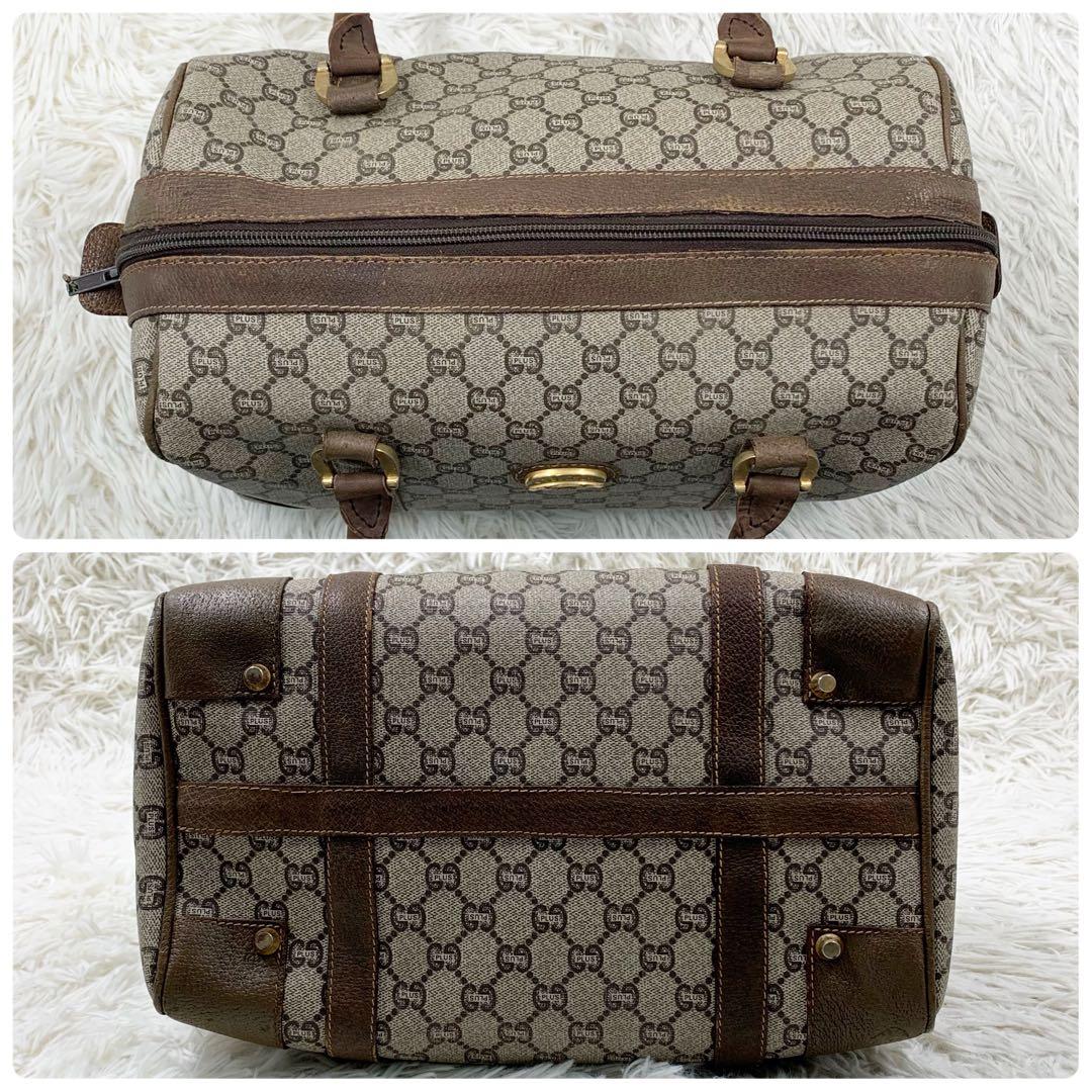 【✨美品✨】オールドグッチ ミニボストンバッグ GGプラス ブラウン