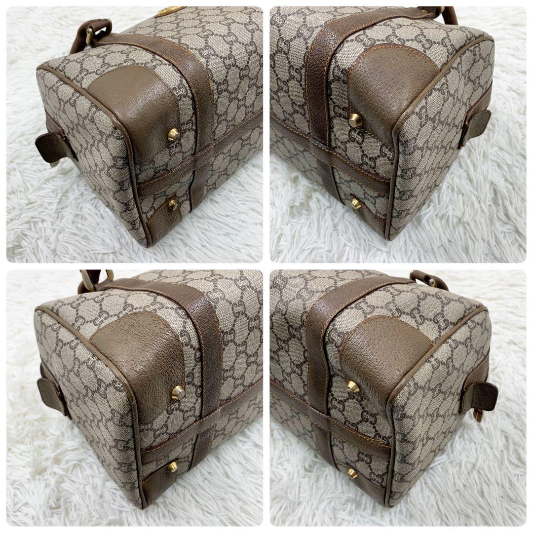 【✨美品✨】オールドグッチ ミニボストンバッグ GGプラス ブラウン