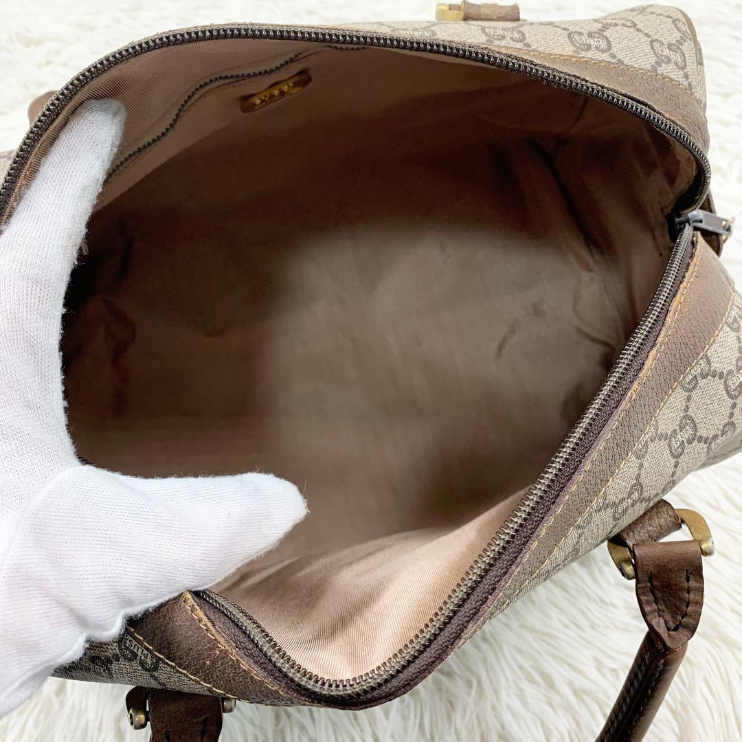 【✨美品✨】オールドグッチ ミニボストンバッグ GGプラス ブラウン