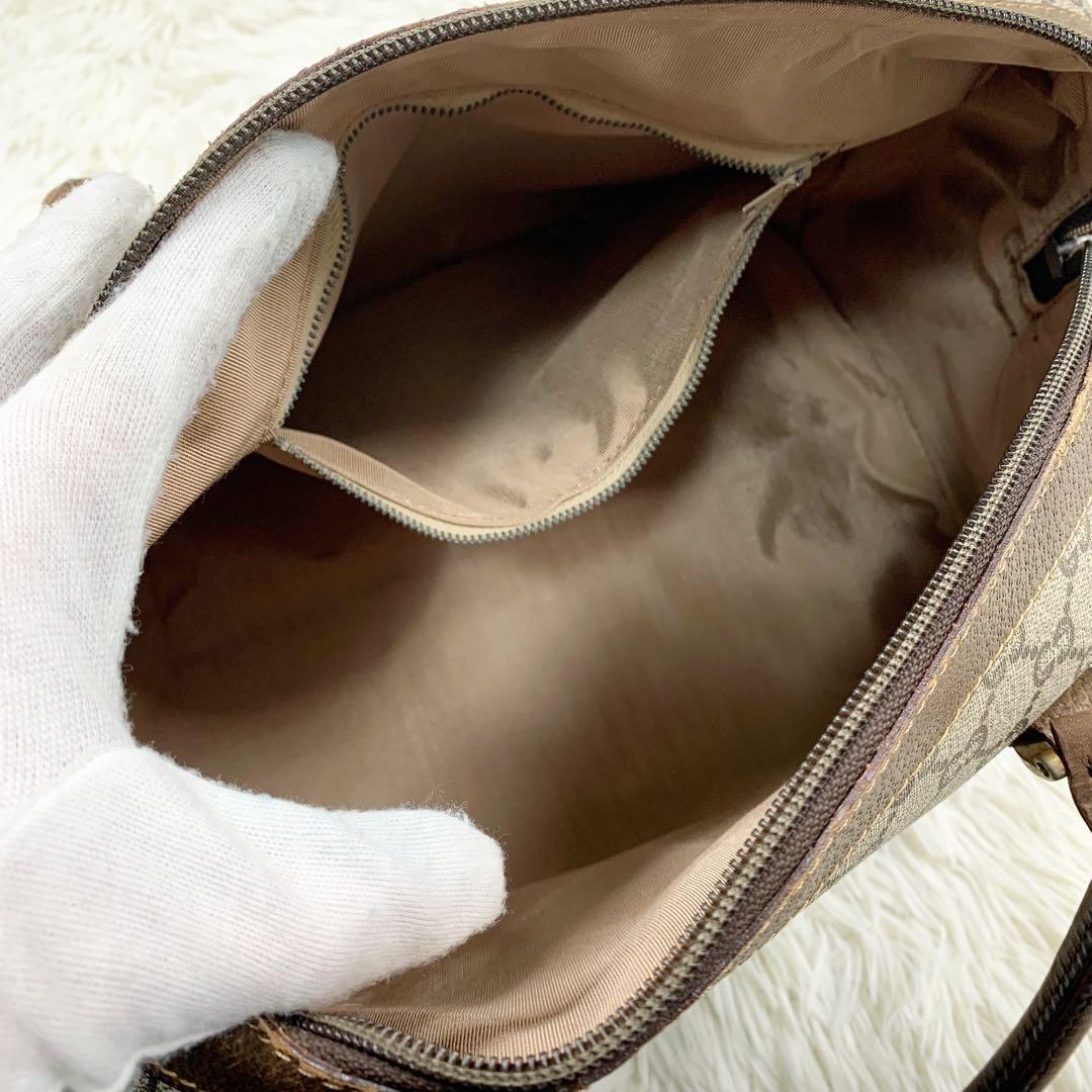 【✨美品✨】オールドグッチ ミニボストンバッグ GGプラス ブラウン