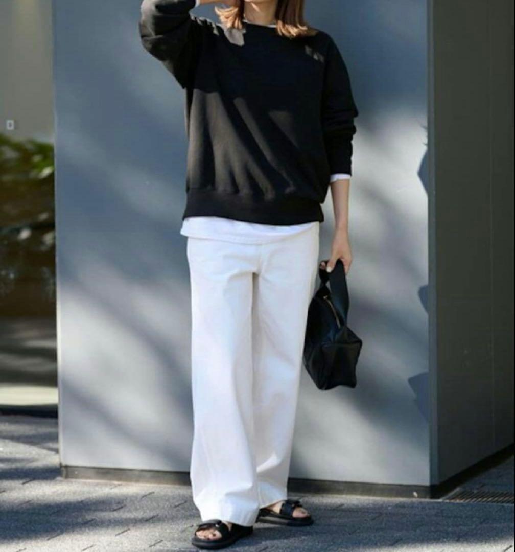 タグ付き フレームワーク チノパンツ ワイド 白 40 大人カジュアル