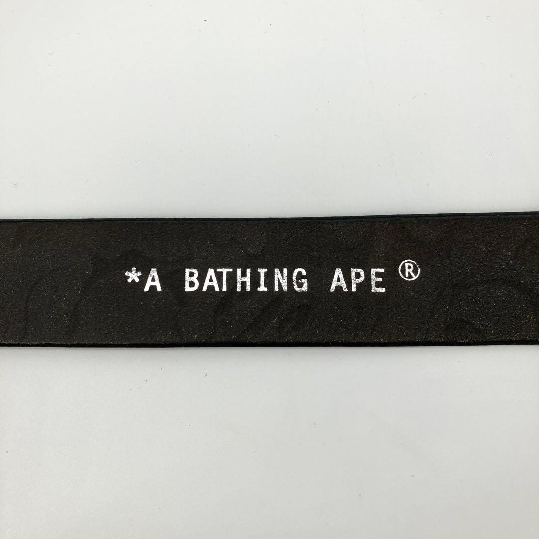 美品 BAPE ベルト 型押し STAカモフラ デカロゴ サル 猿 NIGO