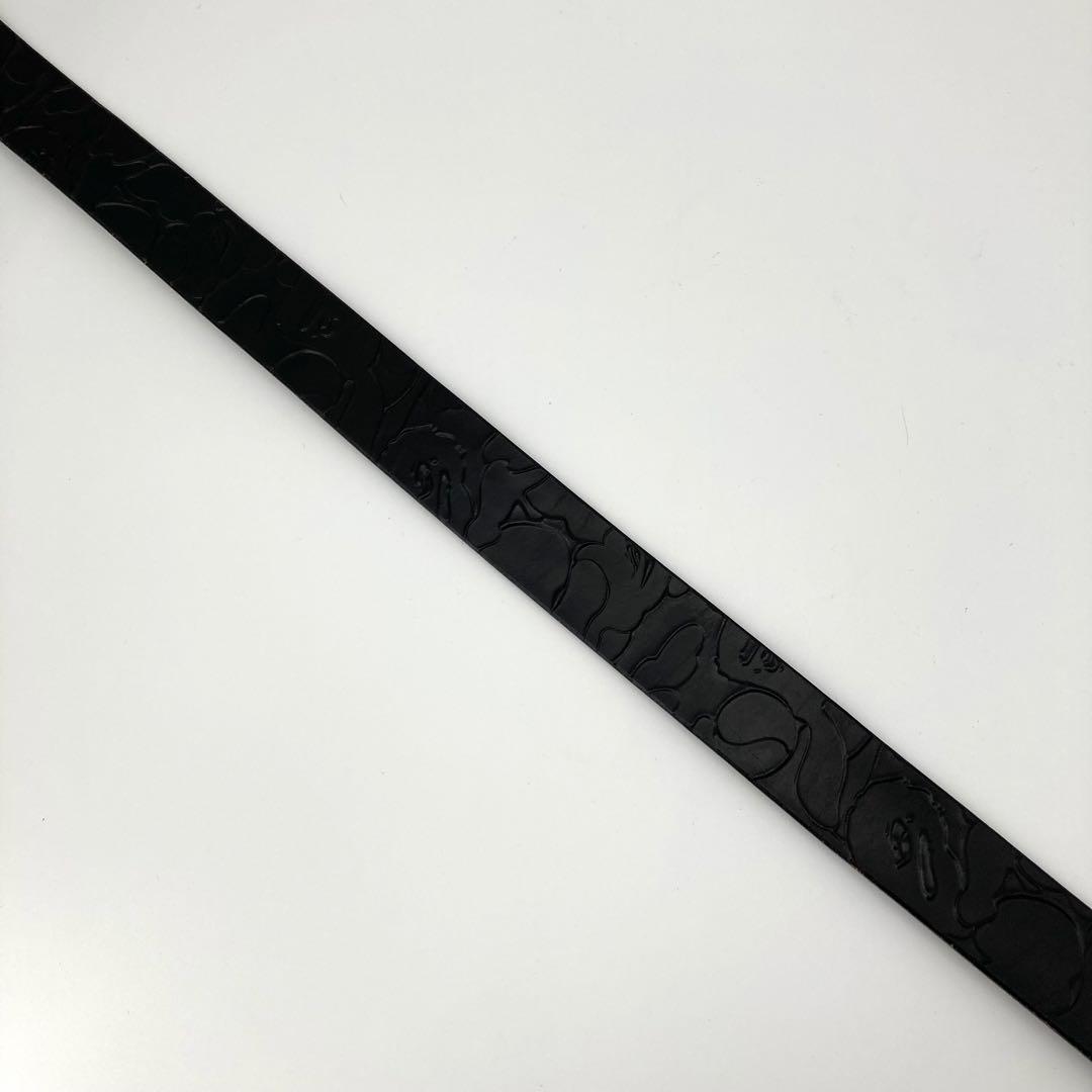 美品 BAPE ベルト 型押し STAカモフラ デカロゴ サル 猿 NIGO