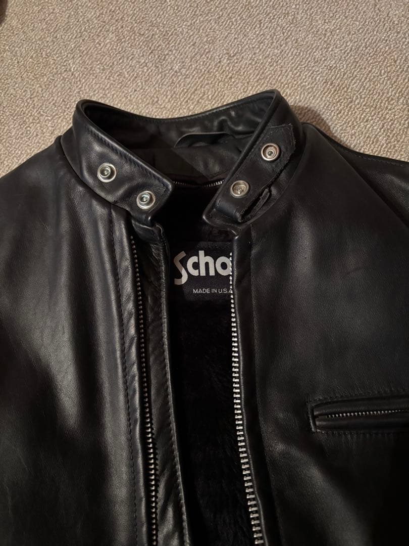 Schott ブラック シングルライダースジャケット