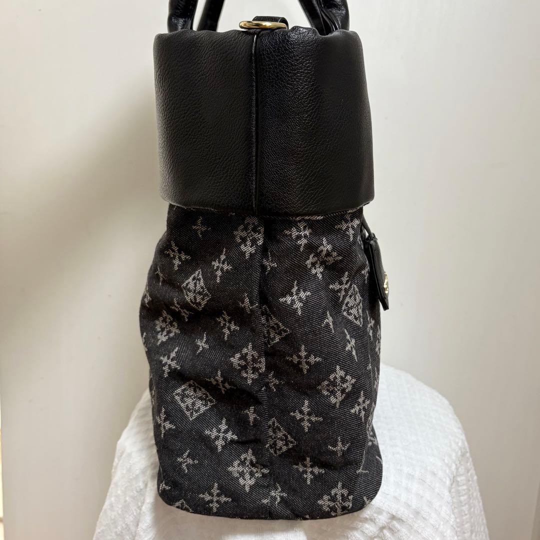 【美品】Daily russet トートバッグ リバーシブル デニム ブラック黒