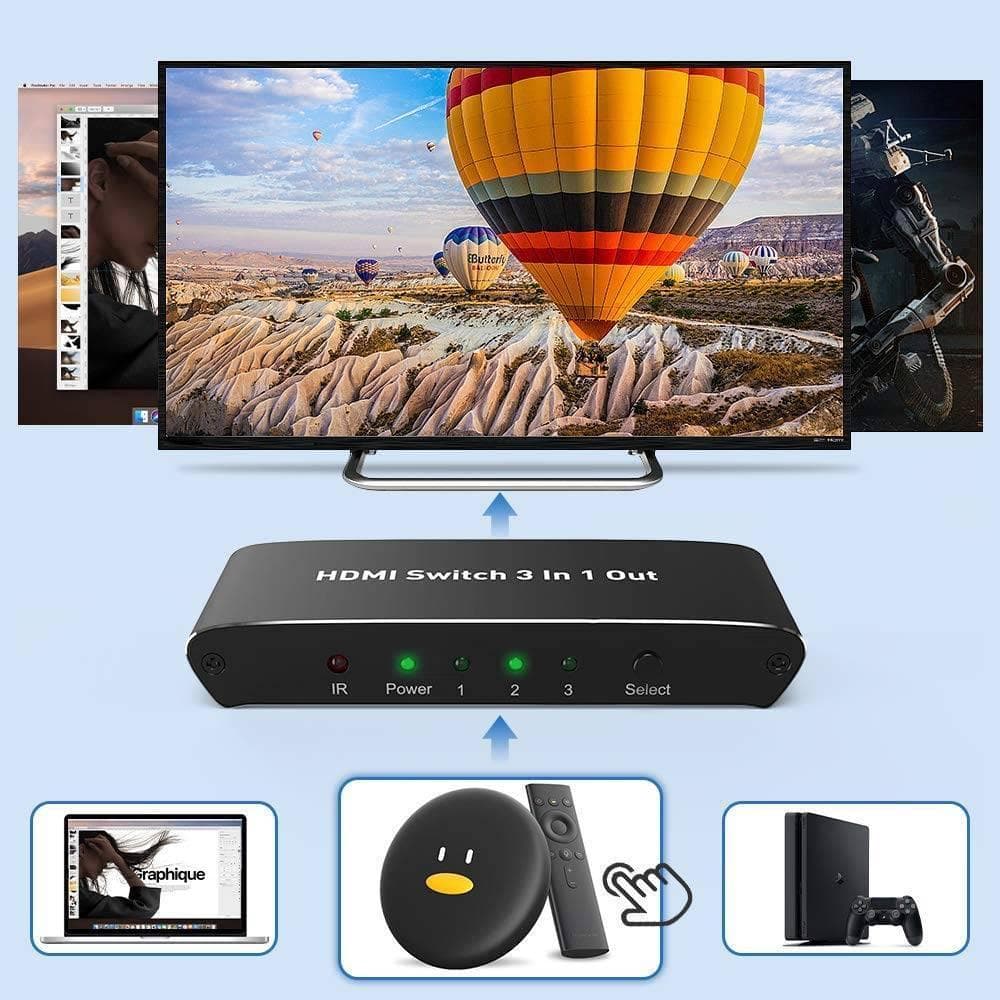 HDMI切替器 HDMI 2.0対応 自動/手動切替機能搭載