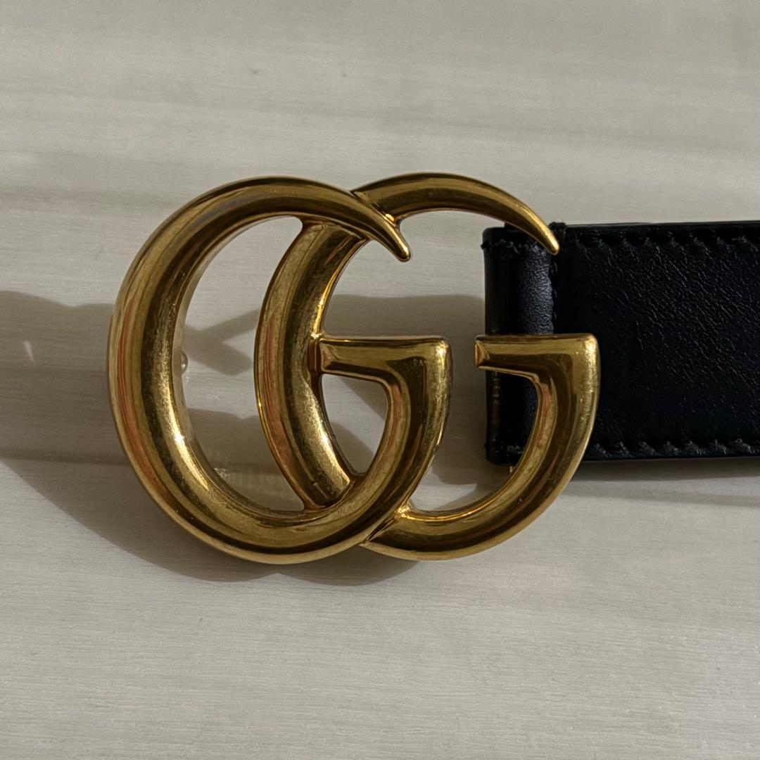 小物 GUCCI Double G Leather Belt