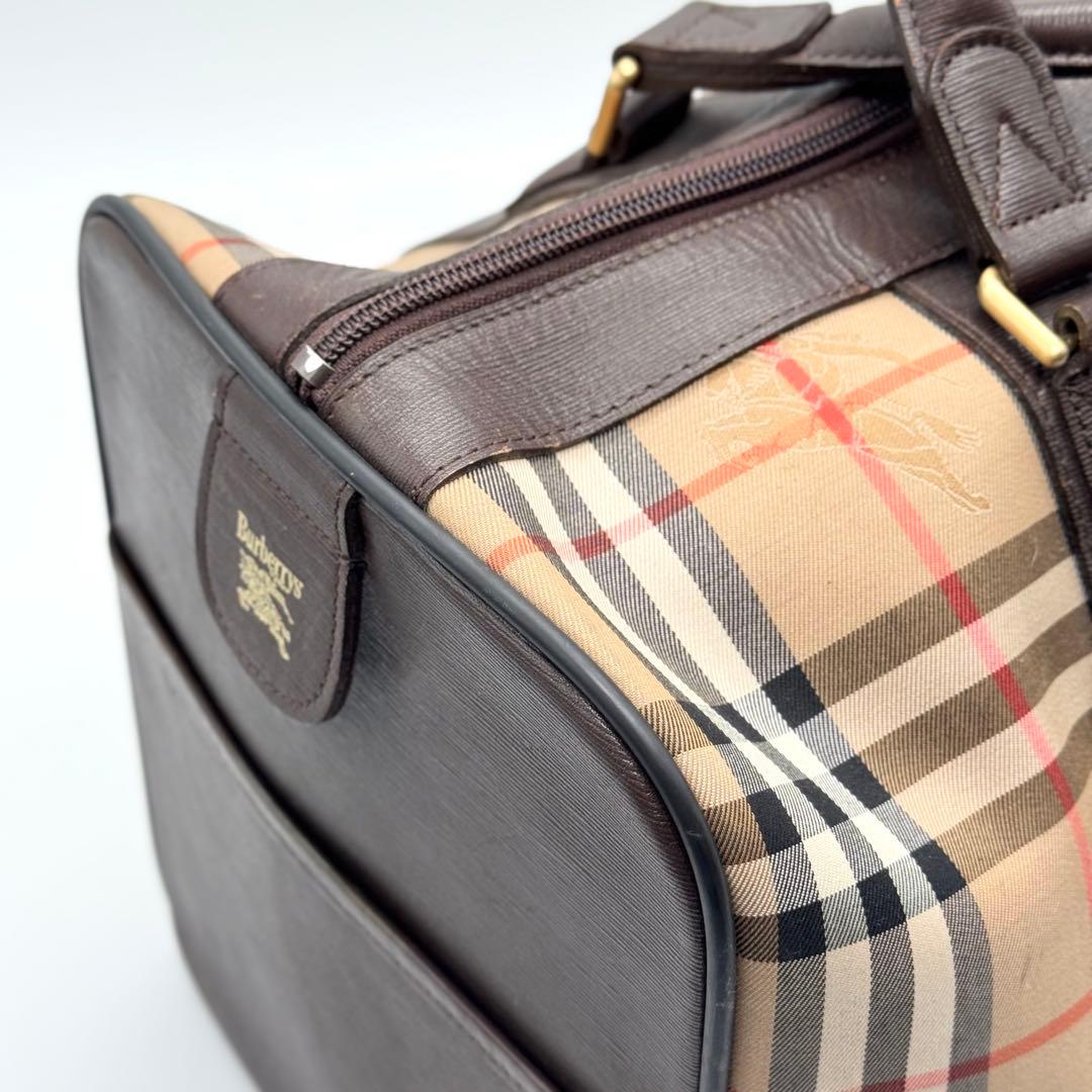 極美品 バーバリー ボストンバッグ カデナ ノバチェック シャドーホース 大容量