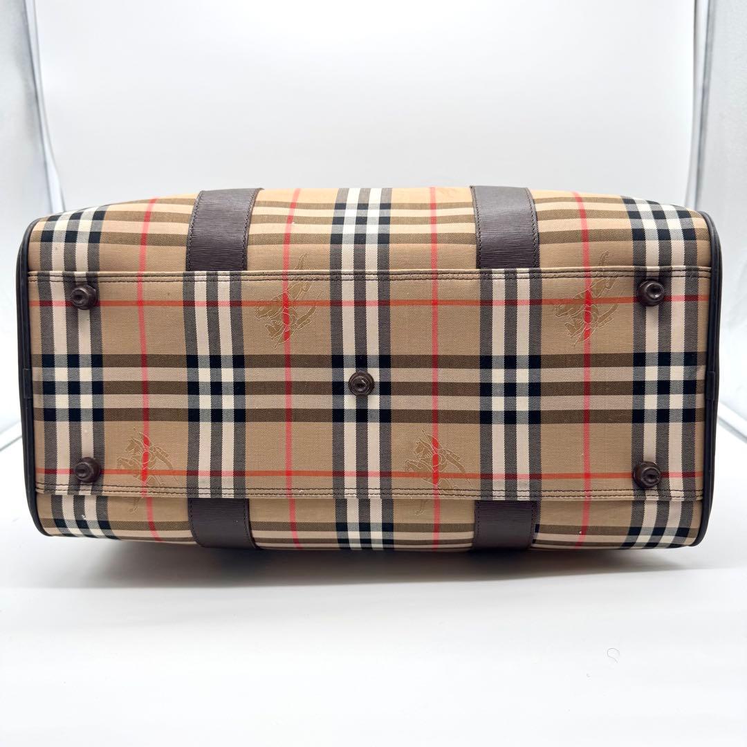 極美品 バーバリー ボストンバッグ カデナ ノバチェック シャドーホース 大容量