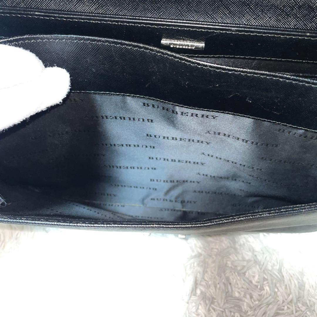 【良品】Burberry バーバリー　ブリーフケース　ビジネス　レザー　ブラック