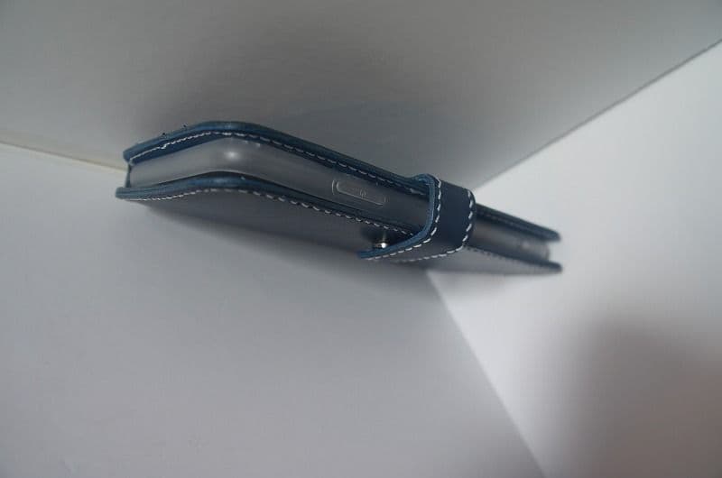 iPhone11 PRO MAX用国産サドルレザーのケース【ブルー】