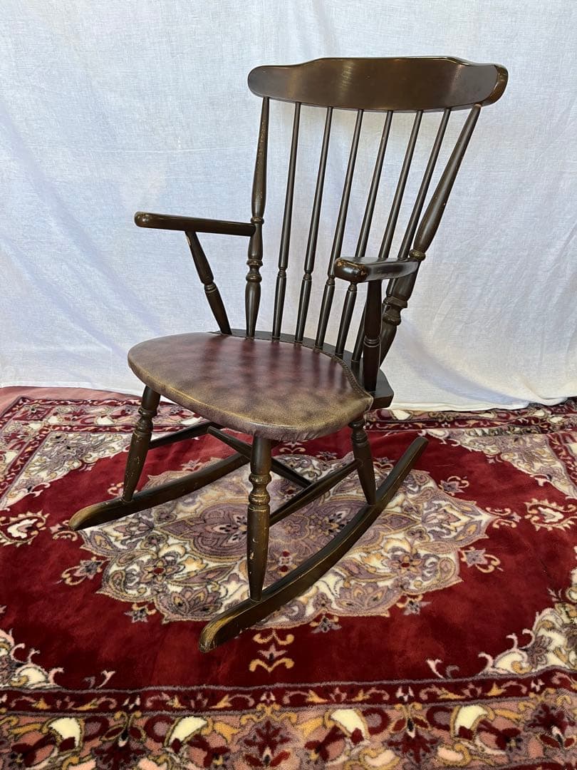 【アンティーク】木製 ロッキングチェア 木製椅子 北欧レトロ 昭和レトロ 古家具