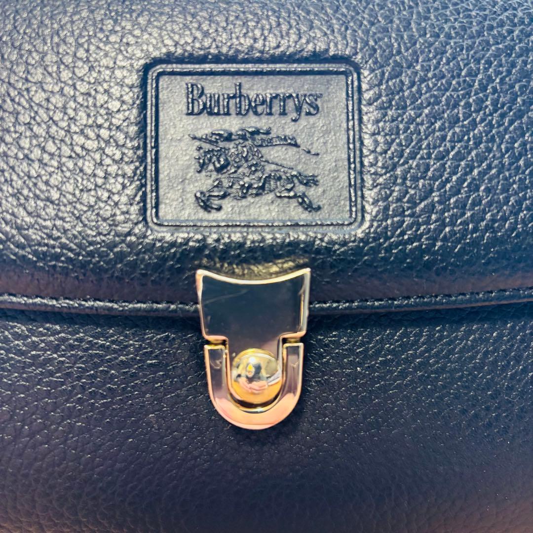 希少 美品 バーバリー 筒型 レザー ミニハンドバッグ ノバチェック　ブラック