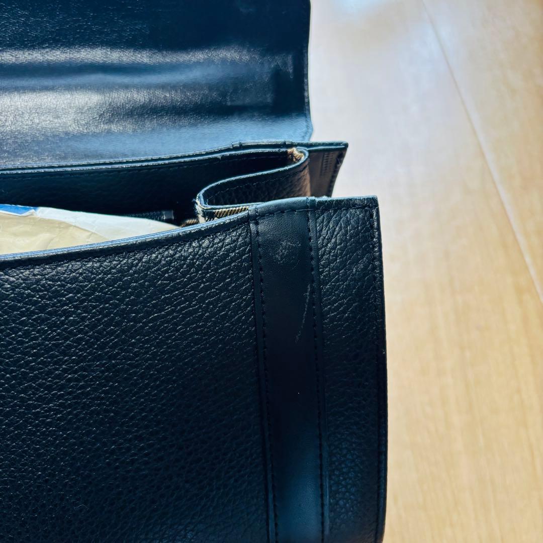 希少 美品 バーバリー 筒型 レザー ミニハンドバッグ ノバチェック　ブラック