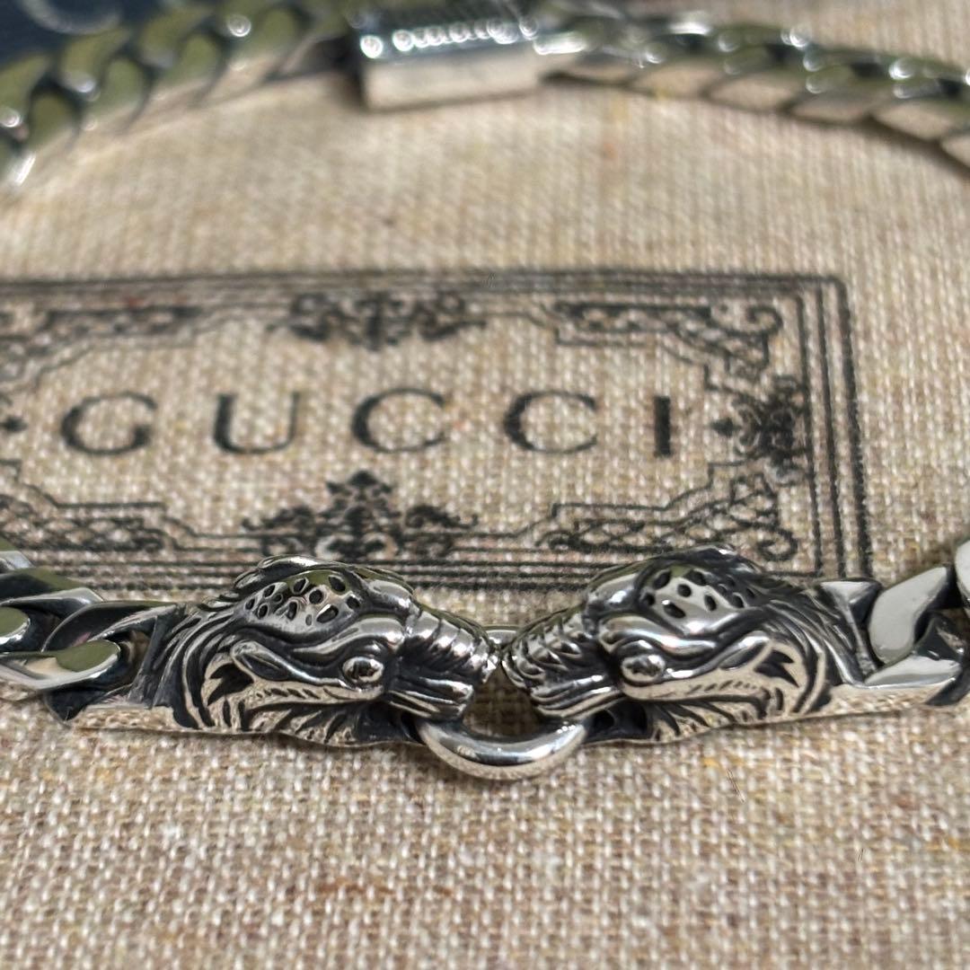 GUCCI 新品同様品　タイガーヘッドブレスレット　サイズ19 極美品　付属品