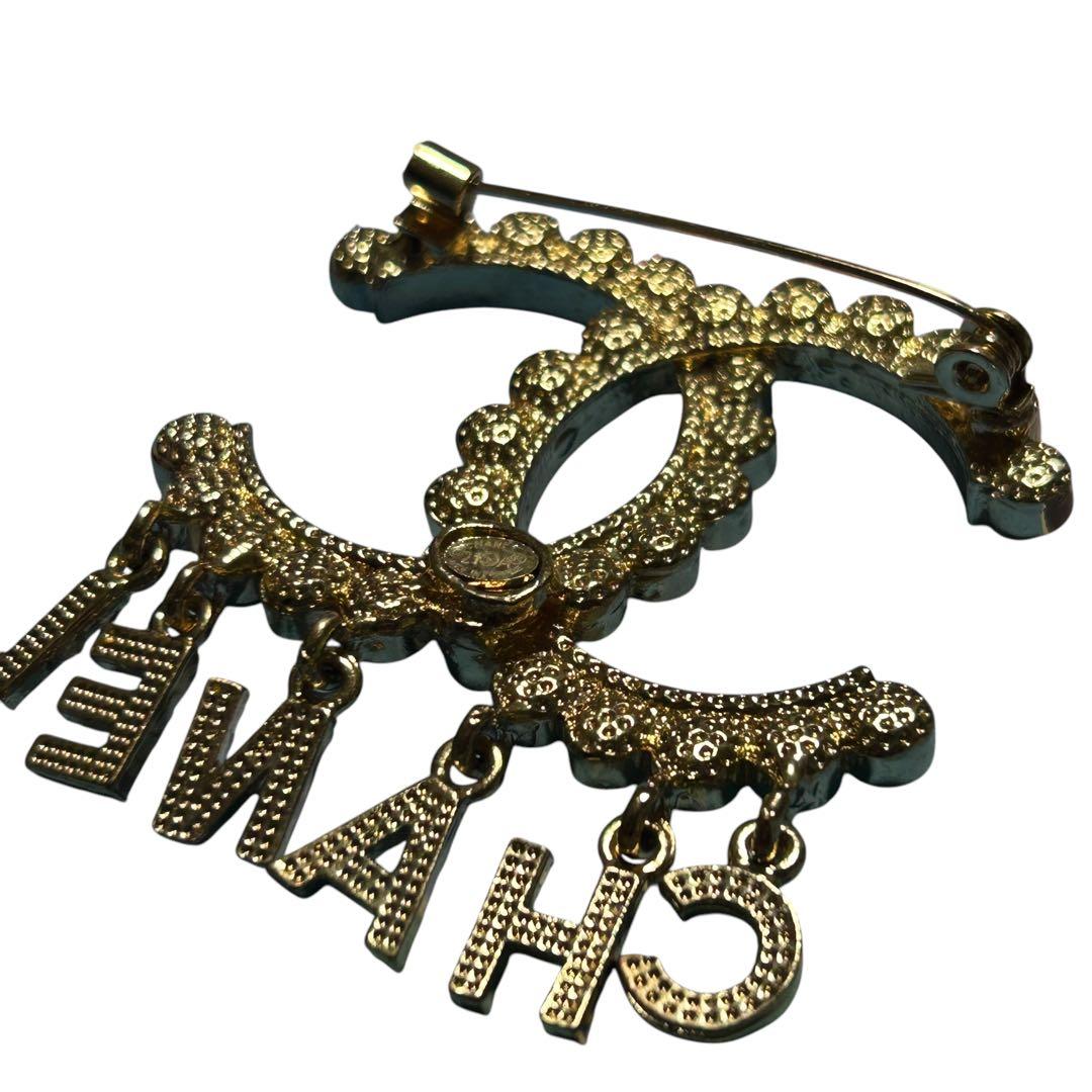 CHANEL シャネル　ブローチ　ゴールド　ココマーク　ラインストーン