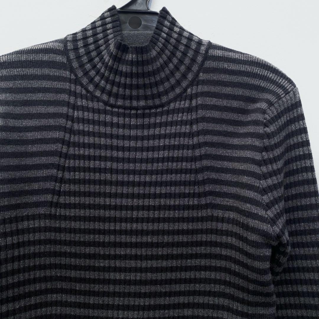 【新品・未使用】MARECHAL TERRE ボーダータートルリブニット