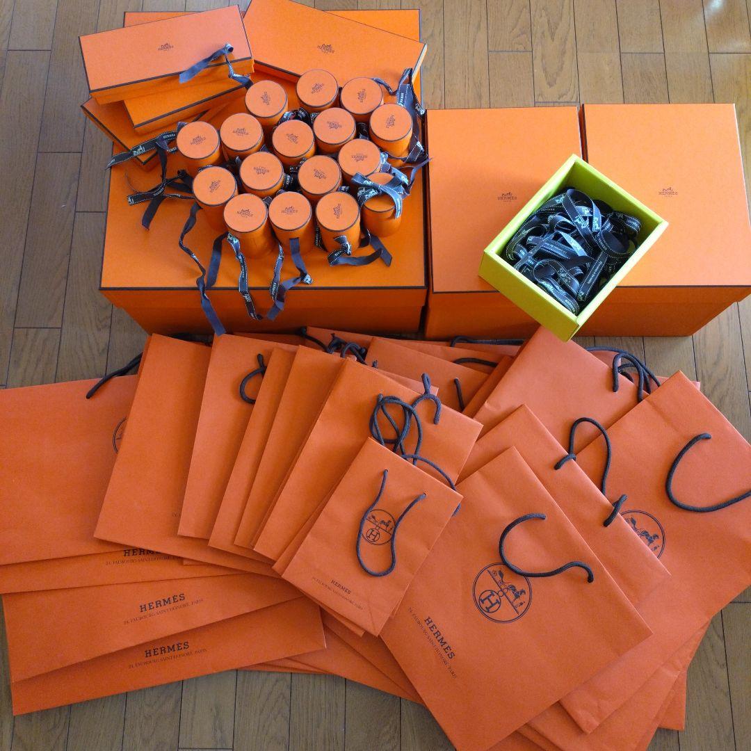 【美品】HERMES オレンジ ギフトボックス・ショッピングバッグ多数