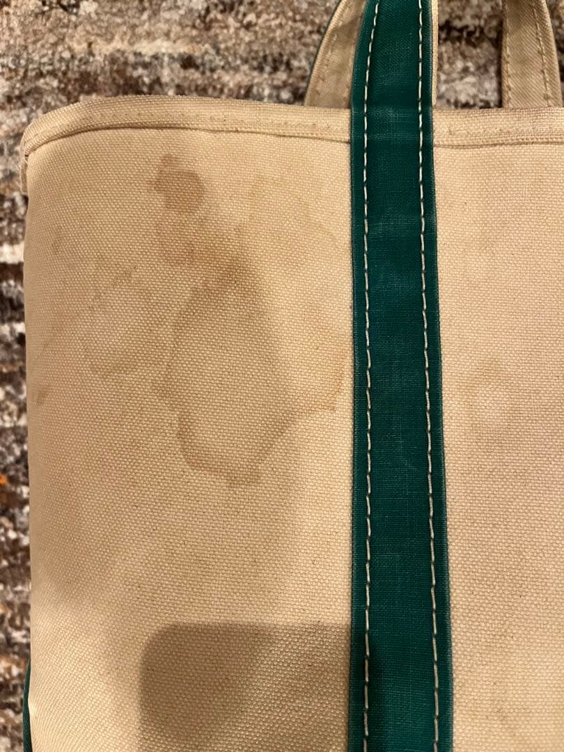 L.L.BEANトートバッグ　80s 生成り×グリーン