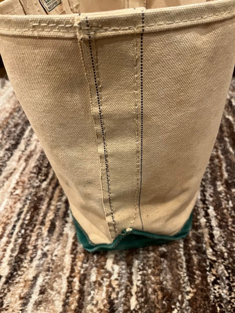 L.L.BEANトートバッグ　80s 生成り×グリーン