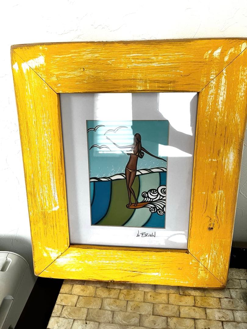 ヘザーブラウン　額縁つき