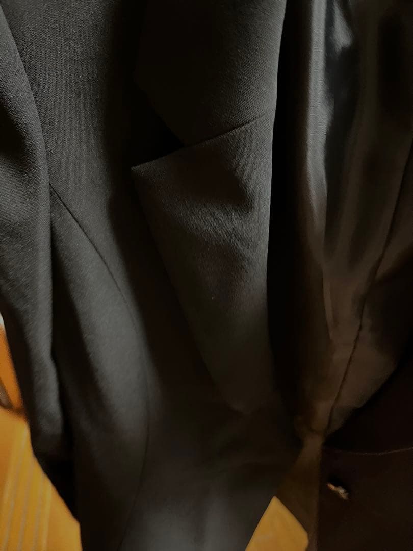 本日迄美品　東京ソワールパンツスーツセットアップ　11号ブラック　フォーマル漆黒