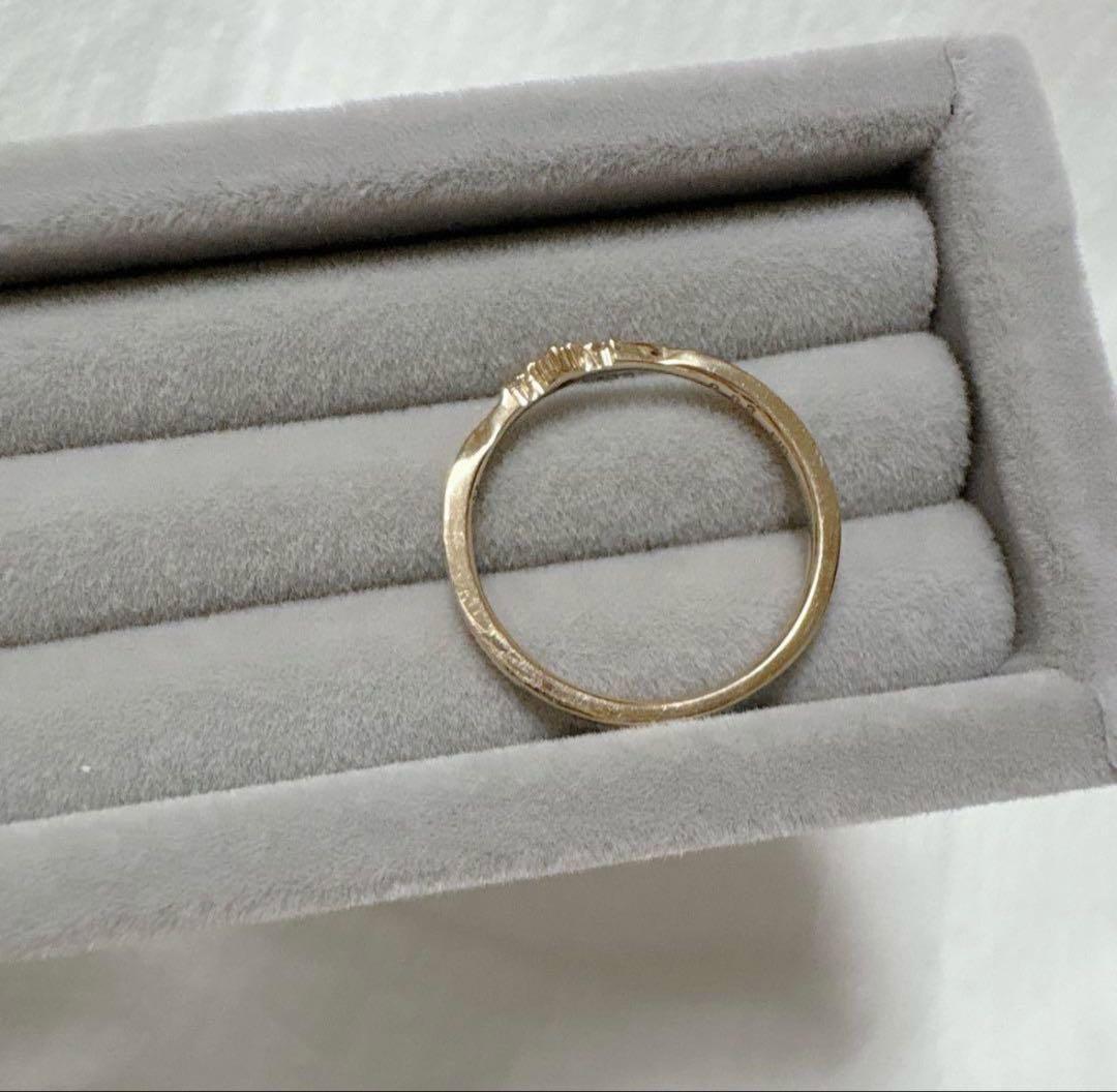 agete アガット リング 指輪 ダイヤ K10 内径16mm