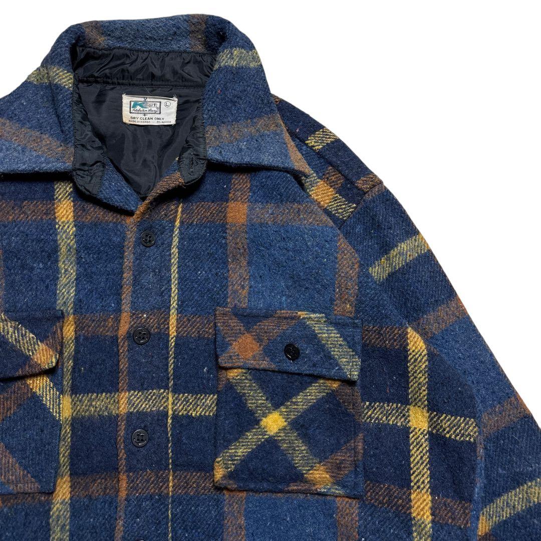 70s Kmart CPO ネルシャツ ジャケット vintageチェック 海軍