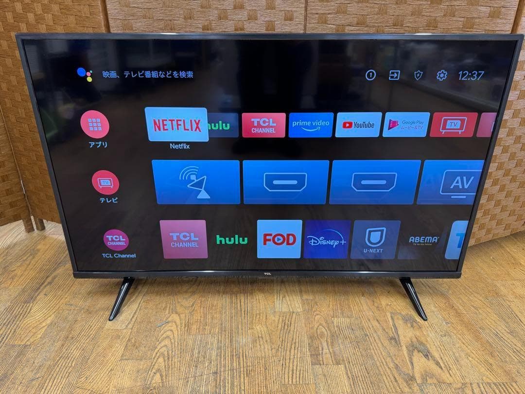 【美品】 4K対応　TCL 43P615 43型　アプリ内蔵式　2022年製