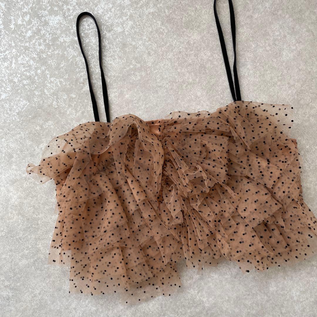 完売【定価1.3万】LILY BROWNリリーブラウン ラッフルチュールビスチェ