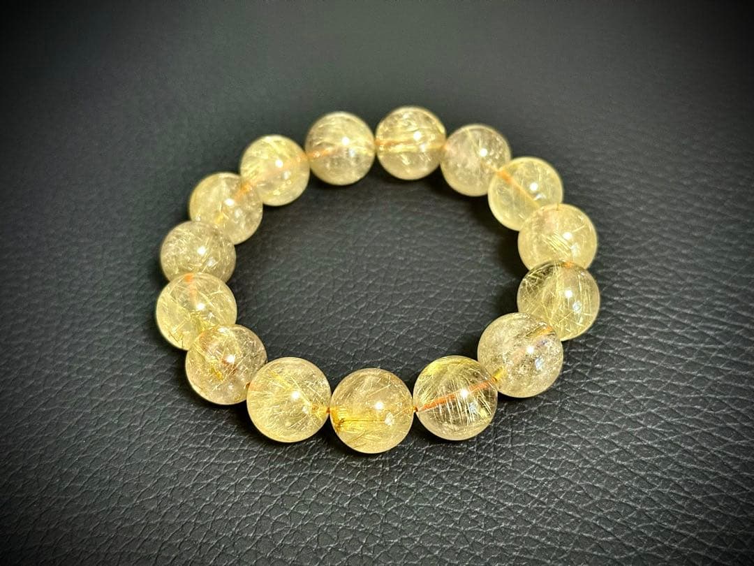 【今日だけ値下】14mm ルチルクォーツ ブレスレット