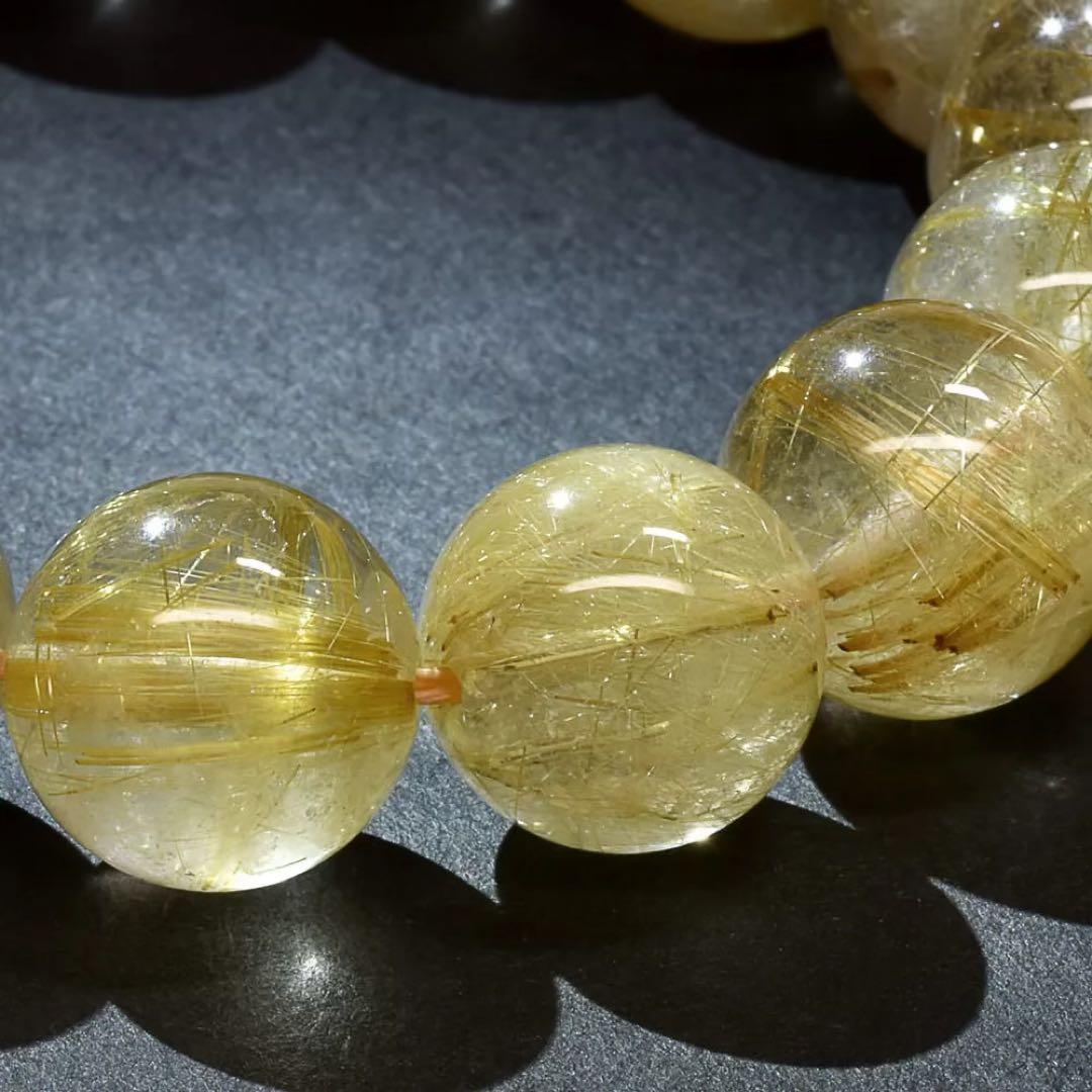 【今日だけ値下】14mm ルチルクォーツ ブレスレット