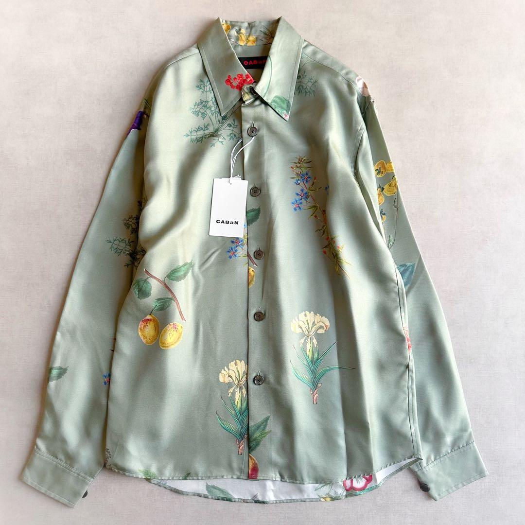 新品▲CABaNキャバン//BLOOMIN ART シルク100%ツイルシャツ