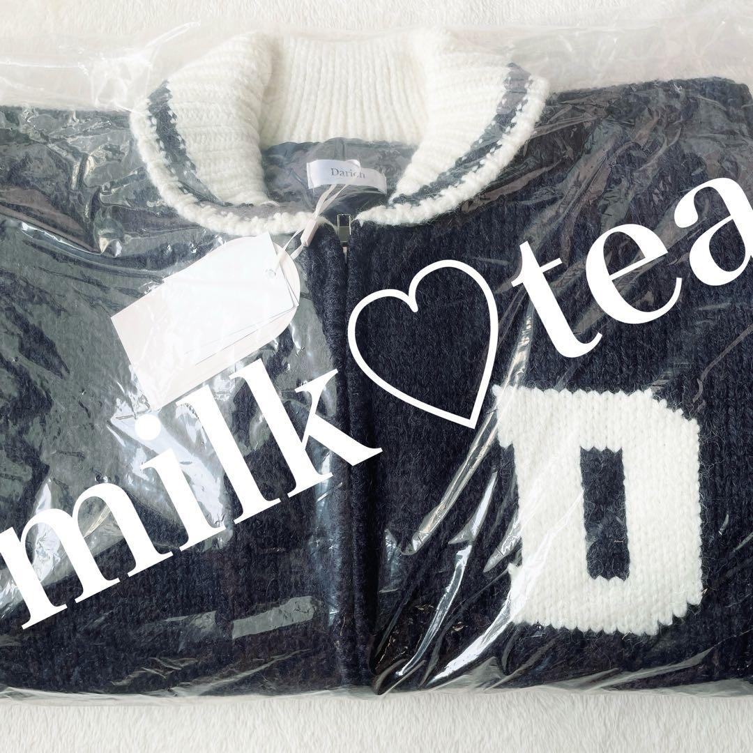 新品タグ付き ダーリッチ THE Social CLUBニットブルゾン ネイビー