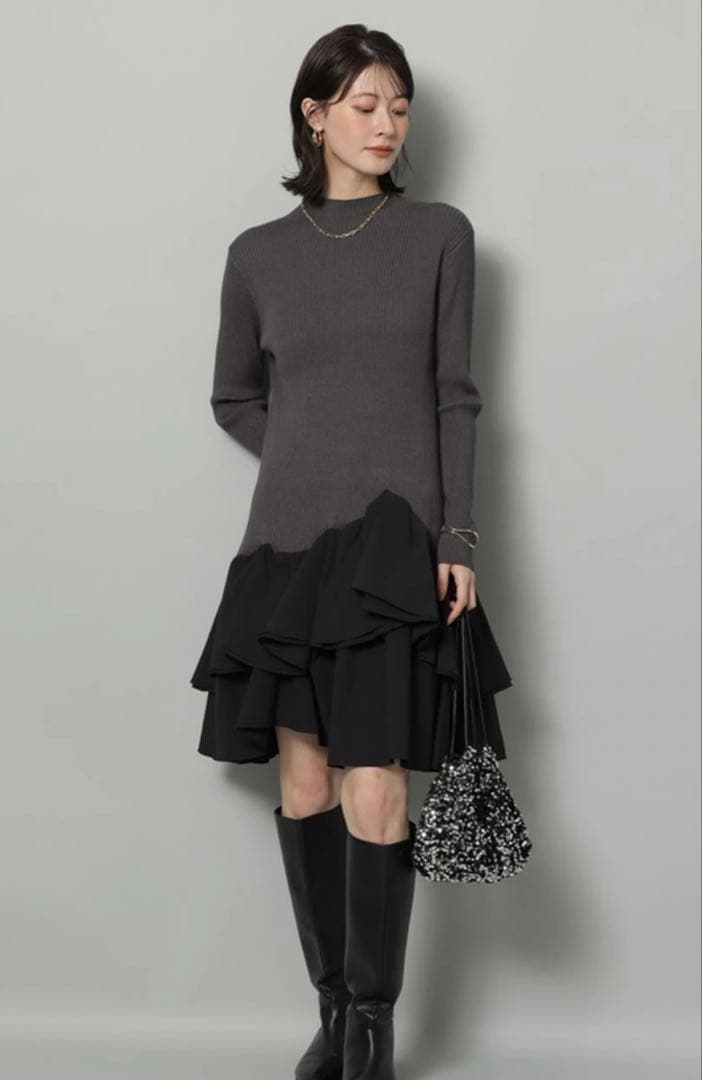 ＜店舗限定＞ タフタドッキングミニワンピース