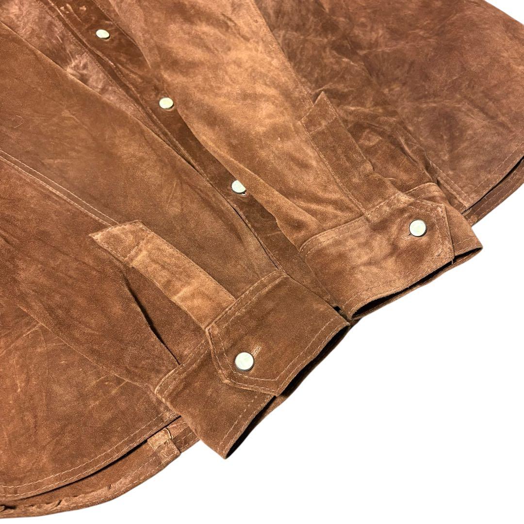 おざわ ヴィンテージ 本革スエードレザー シャツジャケット XLウエスタン