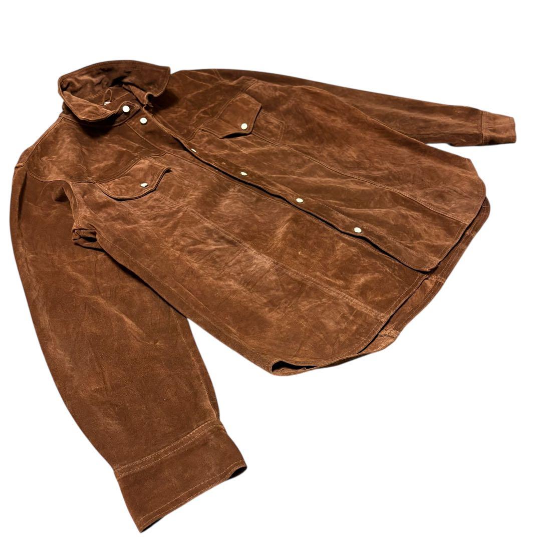 おざわ ヴィンテージ 本革スエードレザー シャツジャケット XLウエスタン