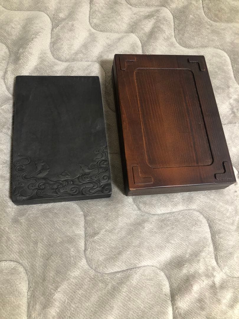 硯 雲蝠紋 旧端溪硯　すずり 青花 文房四寶 書道用品 端渓硯 骨董