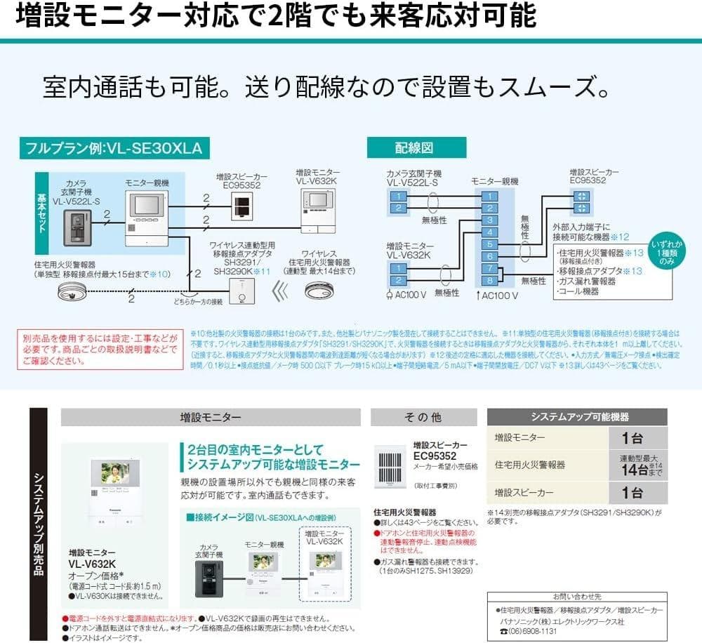 パナソニック テレビドアホン 電源直結式 自動録画機能付 手動録画