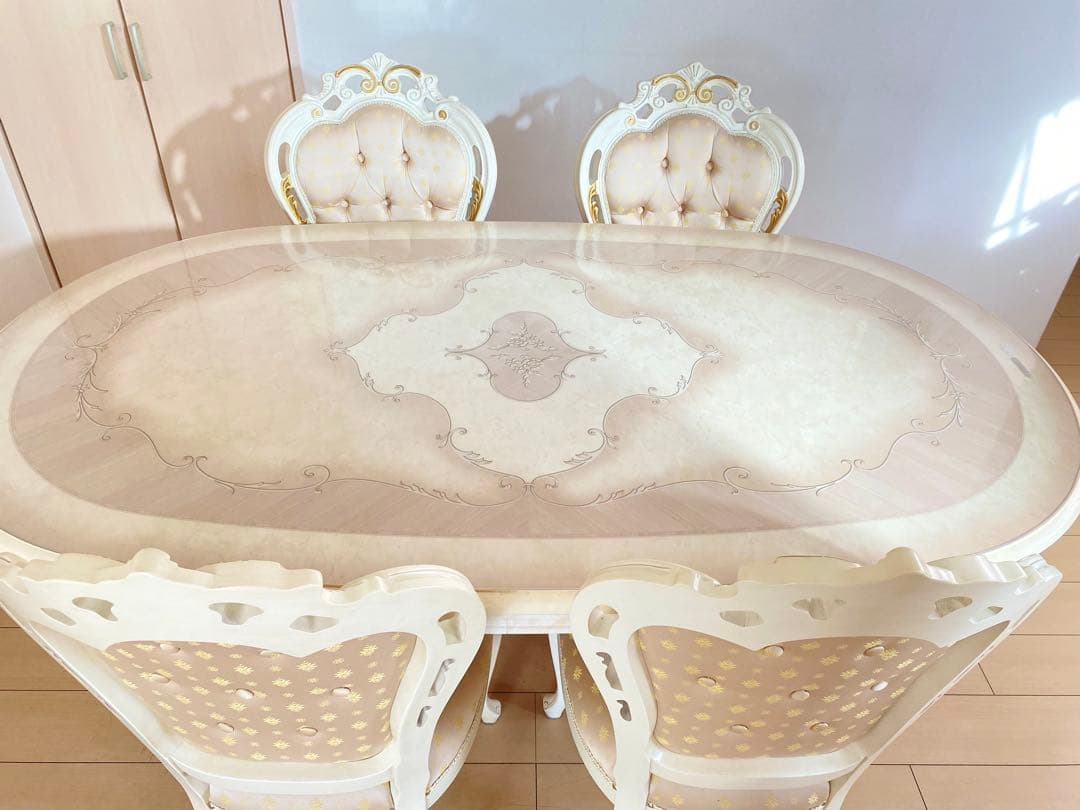 ②サルタレッリヴェルサイユ　ダイニングテーブル &チェア4脚　※5点販売のみ