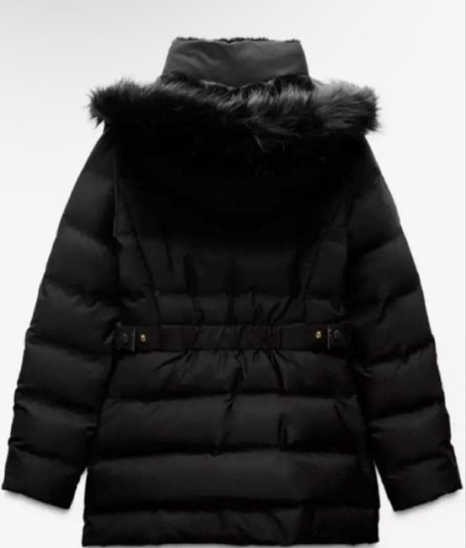 大幅値下げ！ZARA セミロング丈フード付きダウンジャケット