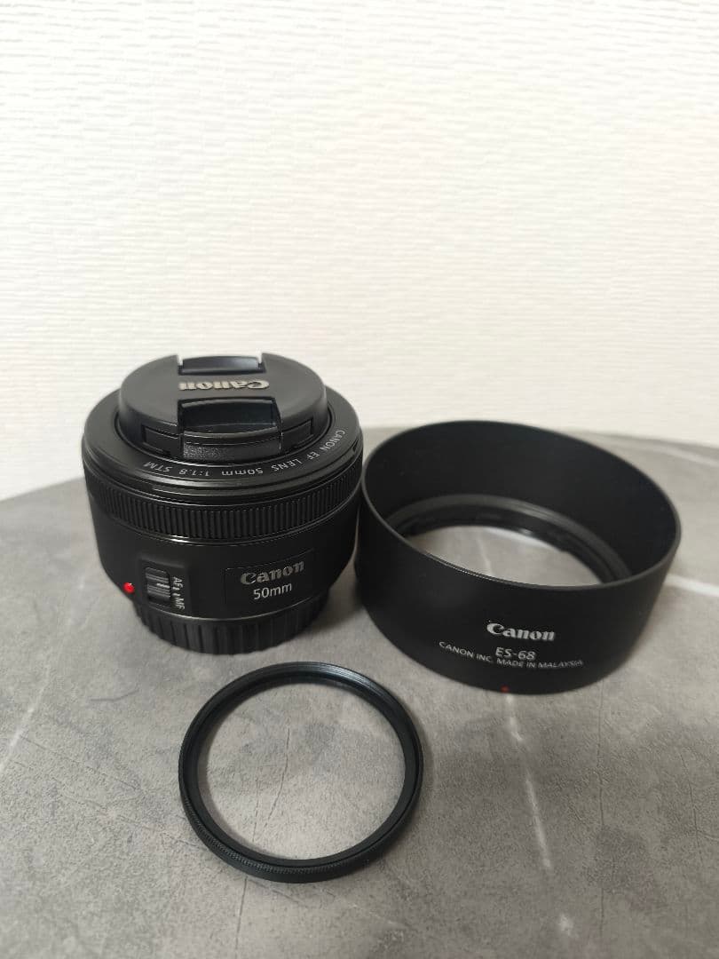 美品　Canon EF 50mm F1.8 STM　純正フード付！